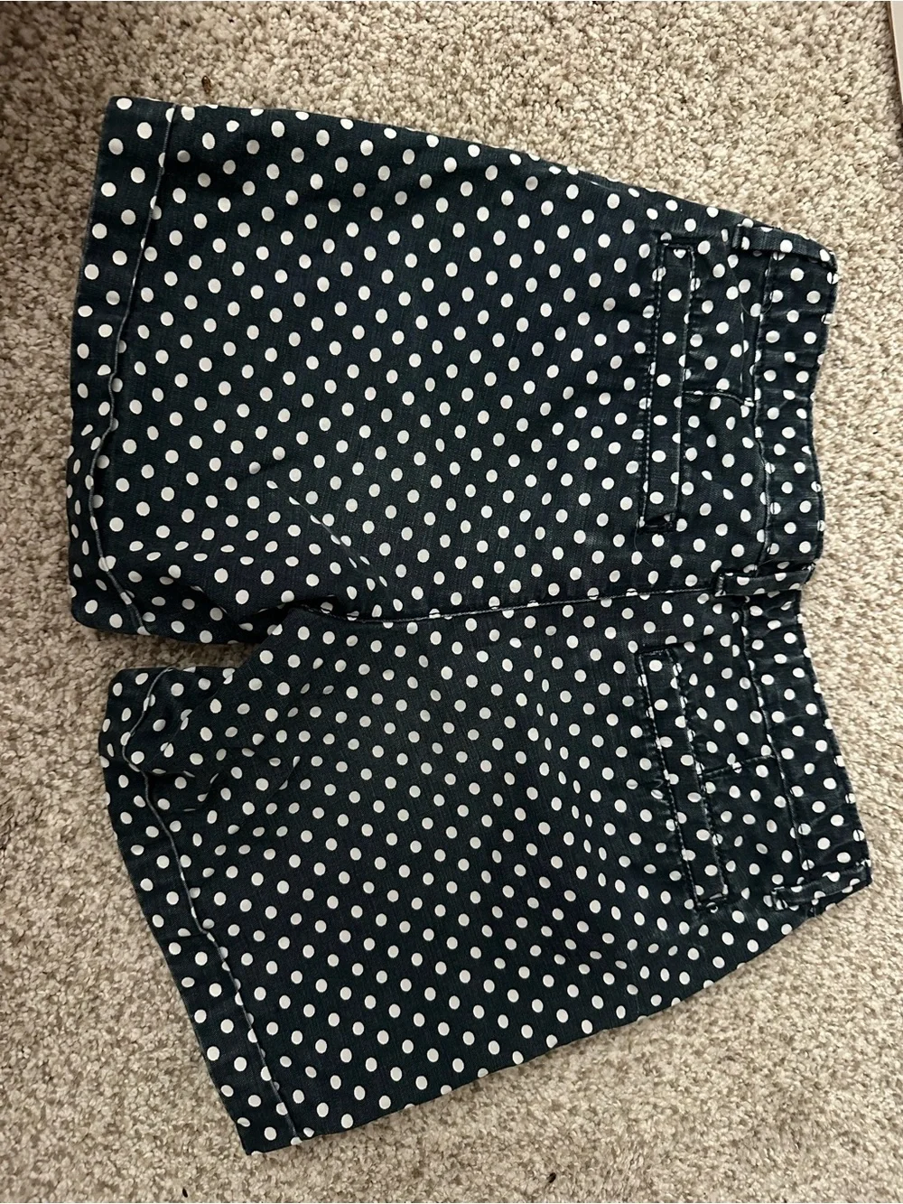 Kids Polka Dot Bermuda Shorts - Navy with White Dots